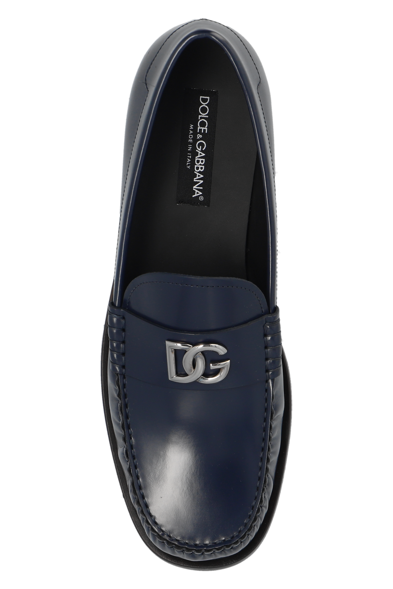 Navy blue Leather loafers Dolce & Gabbana - Vitkac AS